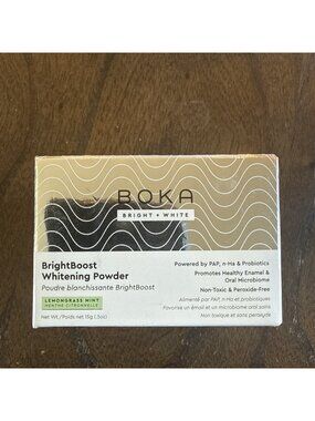 Boka Teeth Whitening Brightboost Powder Peroxide Free Net Wt .05oz Bright White
